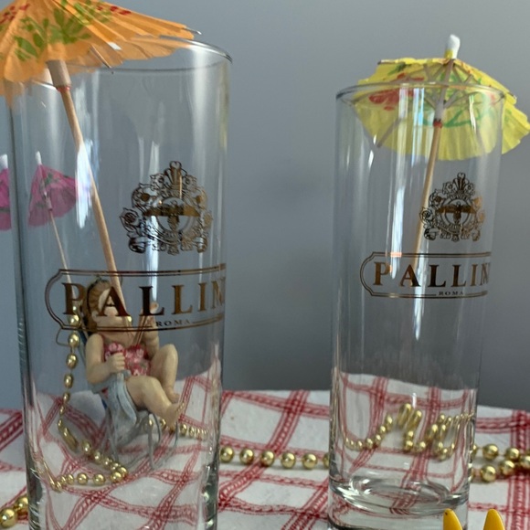 PALLINI High Ball Cocktail Glasses with Gold Design Set/2 - VINTAGE - Picture 7 of 13